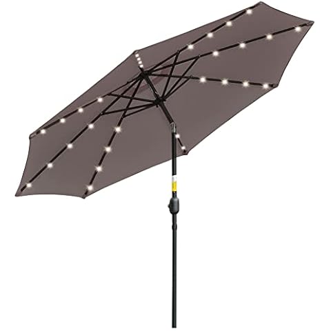 Outsunny Sombrilla de Jardín con Luces LED Solares Cover