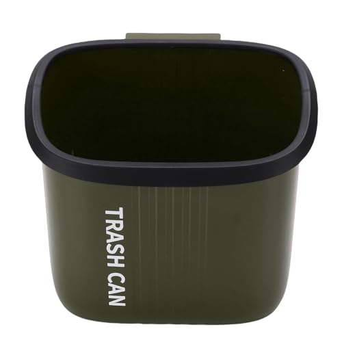Cocoarm Wiszący Kosz na śmieci PET PP Wiszący Kosz na śmieci z 29 Cm Szerokim Otworem Pierścień Dociskowy Pod Drzwiami Szafki do Kuchni Łazienka RV Pralnia (GREEN)