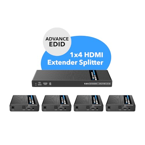 Splitter HDMI 1x4 4K a 60Hz extensor por cable CAT7 de baja latencia con HDCP 2.2 EDID 2