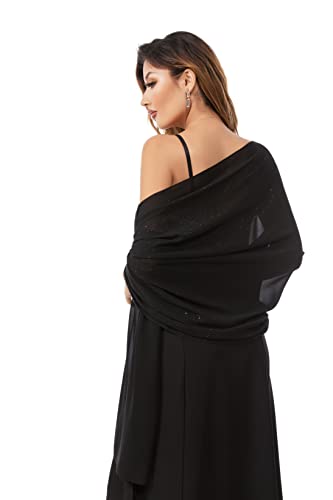 Shawls and Wraps for Evening Dresses Sheer Chiffon Women Elegant Soft Silky Sparkly Wedding Bridal Scarf2
