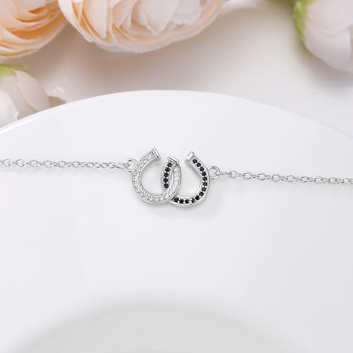 Image of 925 Sterling Silver Anklet Foot Bracelet with Crystal from Austria, Anklet Jewelry Gifts for Women 11 Inch Adjustable