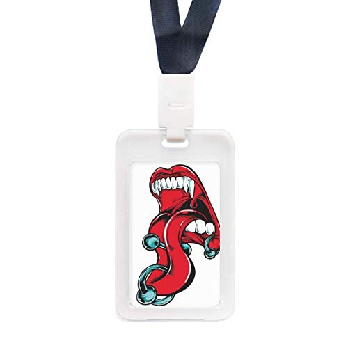 Tiges de langue avec dents de canine rouge et transparent pour piercing buccal