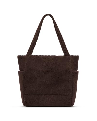 Expatrié Shopper para Mujer Marrón - Tilda - Teddy Tote Bag - Bolso grande con múltiples compartimentos - Bolso cambiador para cochecitos - Ideal para trabajo, universidad o compras
