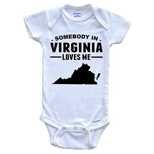 Somebody in Virginia Loves Me One Piece Baby Bodysuit - Virginia Baby Bodysuit