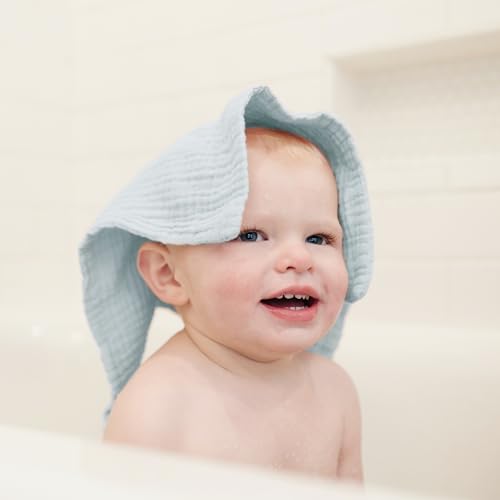 Image of Konssy Baby Muslin Washcloths 7-Pack, 100% Cotton Baby Bath Washcloths, Soft & Absorbent Wash Cloths and Burp Cloths for Newborn Kids Girls & Boys, 11x11 inches