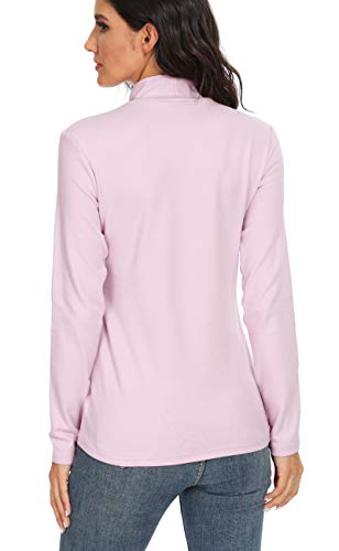 Image of Women's Cotton Mock Turtleneck Long Sleeve Basic Thermal Top