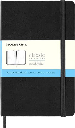 Moleskine Classic Notebook, Taccuino con Pagine Puntinate, Copertina Rigida e Chiusura ad Elastico, Formato Medium 11,5 x 18 cm, Colore Nero, 208 Pagine