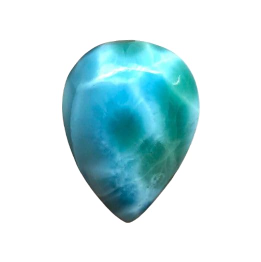 Larimar naturel en cabochon poire de 29x21x6mm pour création de pendentif unique