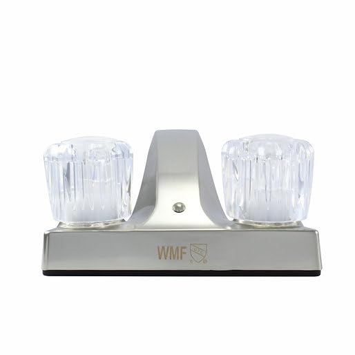 WMF-4224-BN RV Bathroom Faucet with Double Handle Polished Chrome Brushed Nickel Plating Over ABS Plastic 4 on Center — view 3