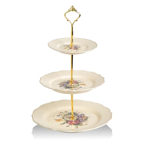 Sweejar 3 Tier Ceramic Cake Stand Wedding, Dessert Cupcake Stand