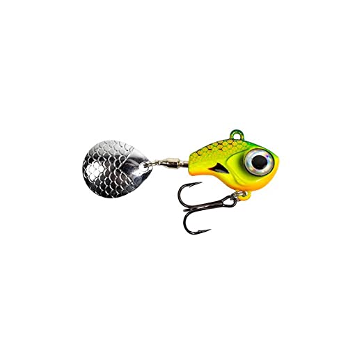Lunkerhunt BEJ103 Big Eye Tail Spin Jig, 1/4 Oz - Firetiger Glow