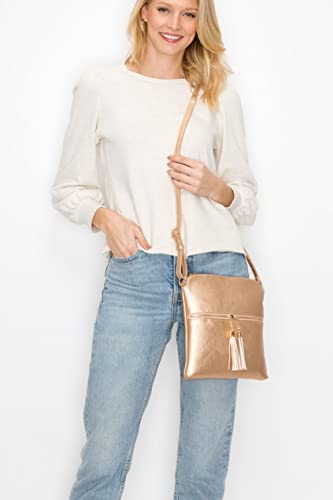 Image of Solene Womens Lightweight Medium Crossbody Purse with Tassel, Perfect Size Crossbody Bags for Daily Use, travel