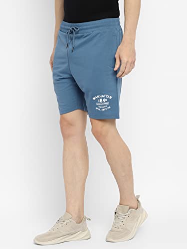 Image of Alan Jones Clothing Men's Casual Bermuda Shorts | French Terry | Placement Print | Regular Fit | Side Pockets | Drawstring Waist | Lounge & Summer Wear