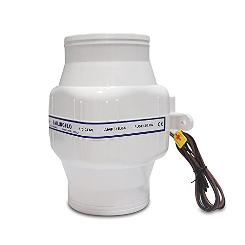 Sailingflo 4" In-Line Marine Bilge Air Blower 12V 270Cfm Centrifugal Bilge Fan #TOP1