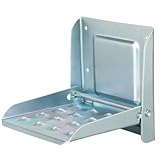 MoSundi Gradino pieghevole in acciaio zincato, 191 x 177 mm, con battistrada antiscivolo per camion, rimorchi, camper e furgoni, design pieghevole salvaspazio