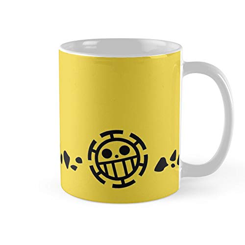 TYCLTY Trafalgar Law Heart Pirate One Piece Logo Coffee Mug 11oz Ceramic Tea Cups, BZ305