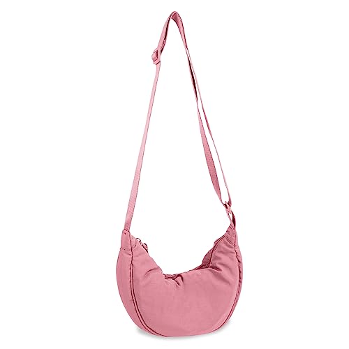 Image of Nylon Crescent Crossbody Bag for Women Purses Trendy Men,Small Travel Sling Bag Hobo