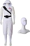 Men’s Storm Shadow G.I.Joe Ninja Adult Cosplay Costume White Battle Suit with Accessories (2XL)