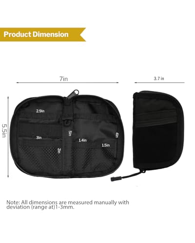 VIPERADE VE10 EDC Pouch Small Pocket Tool Pouch with 10 Compartments, Men's Pocket Organizer for Multitools, EDC Organizer with Patches Area for DIY