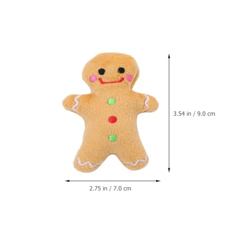 minkissy 3pcs Christmas Pet Toys Santa Reindeer Gingerbread Man Dog Cat Plush Toys Chew Toy Chewer Teething Toys for Puppy Cat Pet (Random Style) - Image 2