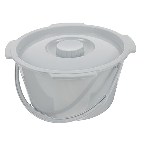 HOUDERCO 取っ手付き夜間用痰壺 蓋付きプラスチック製便器 携帯用尿壺 高齢者 妊婦 大人用 ベッドサイド 旅行先でも使用可能 繰り返し使用可能な滑らか素材