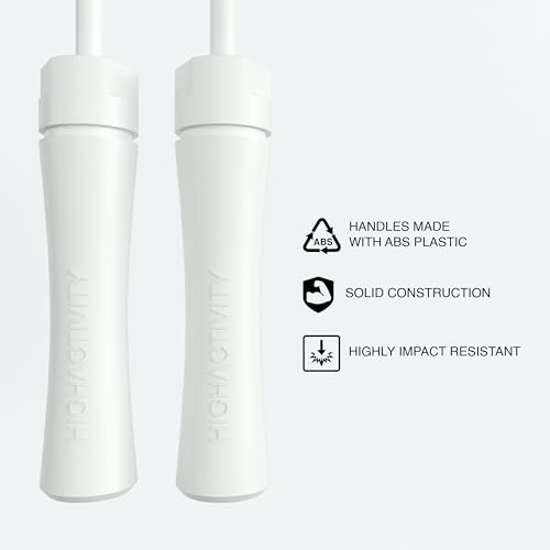 Image of Professional Heavy Skipping Rope for Man Women & Children Adjustable Weighted Skipping Rope for Exercise, Tangle Free, 10 Feet, Snow White