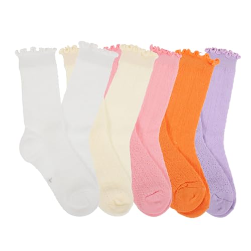 5pairs Cute Cotton Socks for Girls Breathable Boy Girl Socks for Comfortable and Stylish Fits Ages Foot
