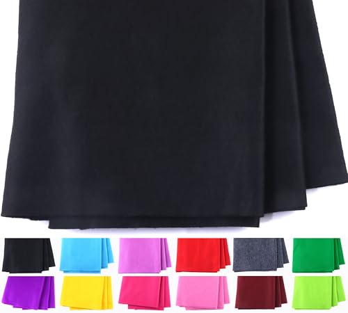 GLOREIEY Soft Felt Fabric 36'x54' 1.4mm Thick for DIY, Sewing, Bulletin Boards, Craft Projects (Black, 1 Yard)