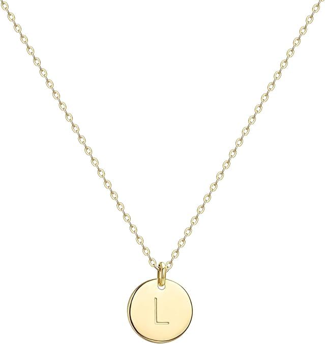 Jenosy Kette Gold Damen Kette mit Buchstaben Gold Personalisierte Kette mit Namen Gold Damen Zarte Buchstaben Kette Gold Hypoallergene 18K Vergoldete Kette Modeschmuck für Frauen und Mädchen