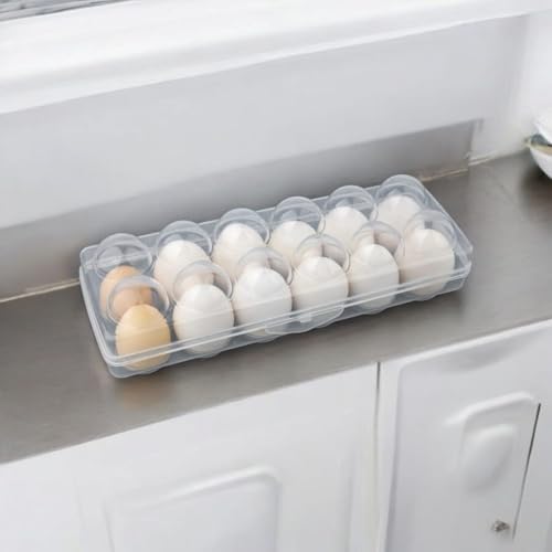 Image of Arto 12 Grid Egg Box Egg Refrigerator Tray, Stackable Plastic Egg Containers for Fridge Kitchen (Multicolor)