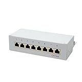 LogiLink Professional Cat.6A (500 MHz) Patchpanel - Verteilerfeld, Tisch/Wand/Desktop, STP (geschirmt) 8-Port (RJ45)