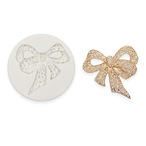 Molde de silicona para fondant con forma de lazo miniatura 2