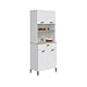 duehome | Nitza Küchenschrank mit 4 Türen und 1 Schublade, Beistellschrank, Artik und Naturweiß, Maße: 72 cm (L) x 185 cm (H) x 40 cm (T)