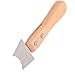 Guitar Slot Saw Blade, Iron Frets Cleaning Cutter with Beech Handle Guitar Nut Hole Iron Cutter with Ruler Edge Guitar Slot Saw Cutter for Music Instrument(Wooden)