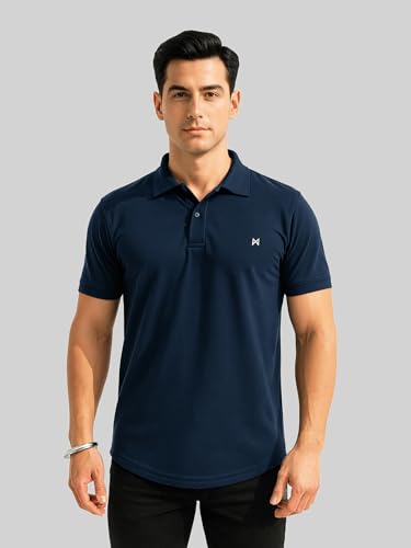Image of Force NXT Men's Premium Microfiber Fabric Solid T-Shirt | Polo Neck Half-Sleeves T-Shirt for Men | Label Free with Anti-Static for Daily Uses