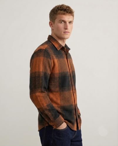 Image of DEELMO Men's Cotton Blend Printed Checkered Casual Shirt | Full Sleeve Button Down Regular Fit Collared Shirt | Soft & Breathable Everyday Wear for Office (Available in Plus Size)