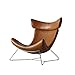 Produktbild Nordic Light Luxus 1-Sitzer Sofasessel mit hoher Rückenlehne Freizeit Lederkunst Lounge-Chair für Wohnzimmer Amerikanische Sessel Couch,Brown