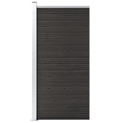 Panel de valla WPC gris, 95x186 cm, para jardín
