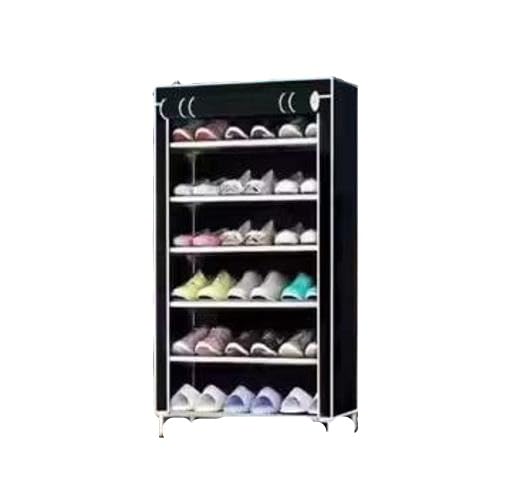 Efficient 6 Tier Shoe Rack Organizer Plastic Storage Shelf for Space Saving Home Setup Black Free Size-image-16