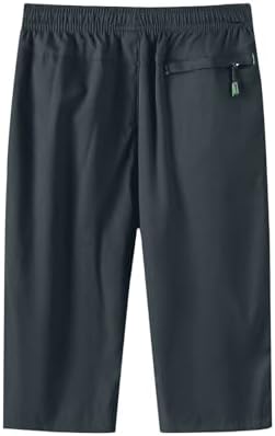 SOOUICKER Herren 3/4 Sporthose - Kurze Jogginghose Mit Reißverschluss, Stretch & Sommer