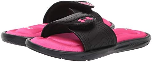 Under Armour Ignite IX Slide Sandal, Black (002)/Pink Surge, 11 US Unisex Little Kid | Image 6