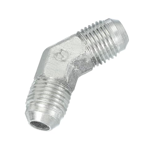 Image of PATIKIL Hex Reducing Nipple Connectors Pipe Adapter 9 /16 inch Male 37 Flare JIC x 9 /16 inch g Male 45 Adapter, Pipe Fitting Reducer Nipple Adapter Plated Steel Hydraulic Fitting