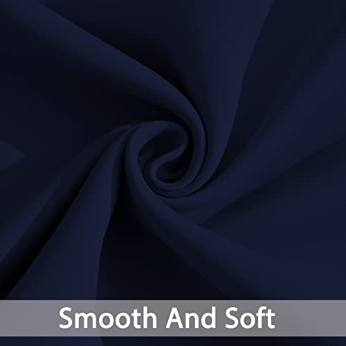 Yakamok 84 Inch Length Blackout Curtains for Bedroom, Thermal Insulated Room Darkening Grommet Top Window Drapes for Living Room,42W x 84L,Navy Blue,2 Panels