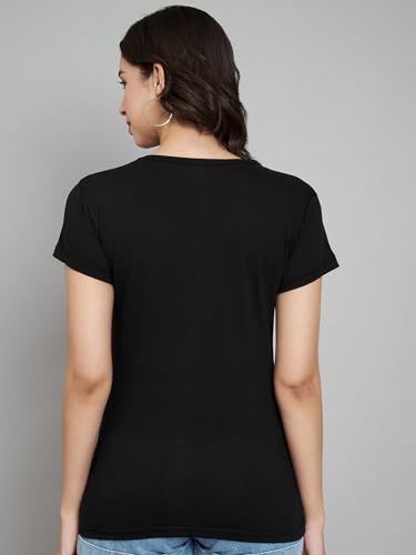 Image of Women Cotton Regular Fit Round Neck T-Shirt (Simply)
