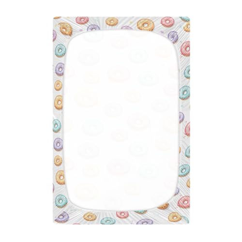 Drap housse berceau donuts microfibre respirante matelas bébé tout-petit 71x132
