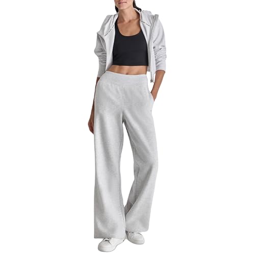 Pantalon de survêtement large DKNY en polaire premium avec broderie signature