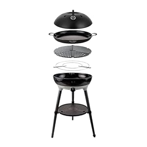 Cadac Carri Chef 50 BBQ Grill with Paella Pan, Ceramic Grid, Piezo Ignition, Porcelain Enamel, 3.7kW, 47cm Cooking Area, Storage Bag Included