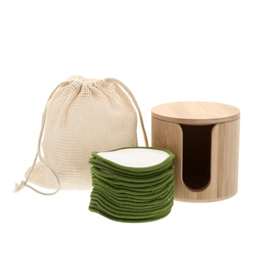 SAFIGLE 1 Juego Juego de maquillaje de maquillaje quitando almohadillas Fácil de maquillaje suministros de belleza toallita desmaquillante fibra de bambu Green