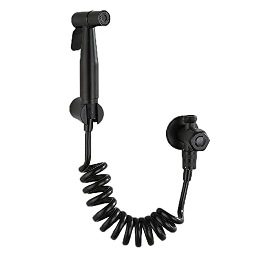 Grifos de Bidé Shattaf Pulverizador Portatil para Wc, Inodoro Monomando Ducha Bidet para Inodoro WC de Acero Inoxidable Negro Grifo WC Pulverizadores Ducha Bidet para Inodoro-A Cover