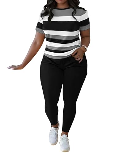 HBQ Women 2 Piece Outfits Summer Sweatsuits Slim Fit Track Suits Biker Short Workout Jogger Sets